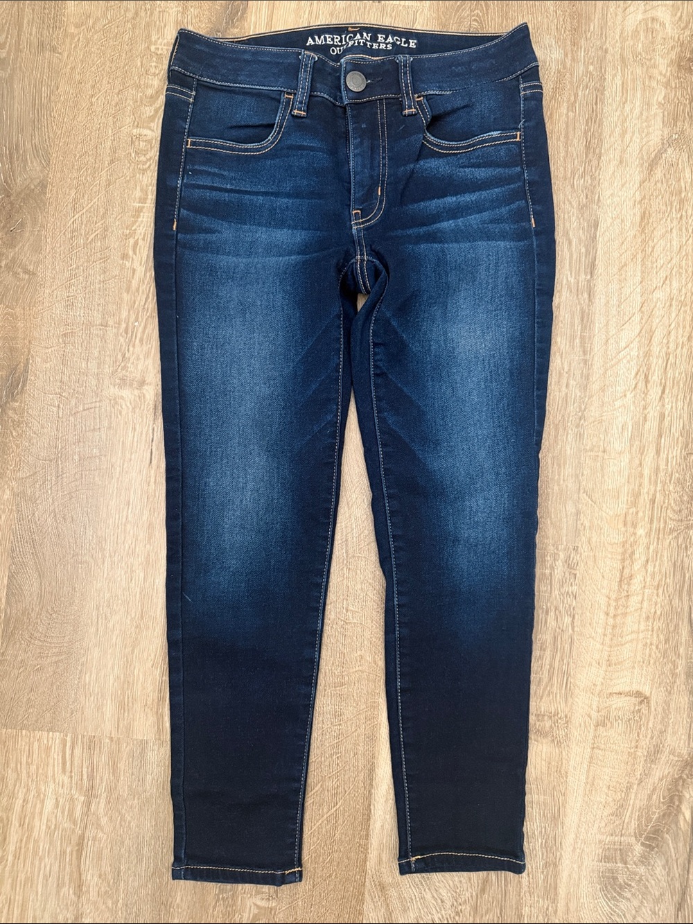 American Eagle Outfitters Navy Blue Jegging Crop Super Stretch Jeans